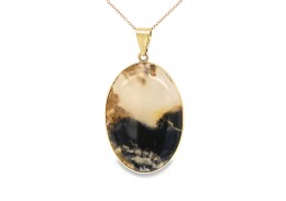 Pre-owned 9ct & 14ct Rose Gold Agate Necklace