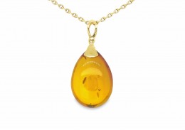 Pre-owned 14ct Yellow Gold Amber Necklace