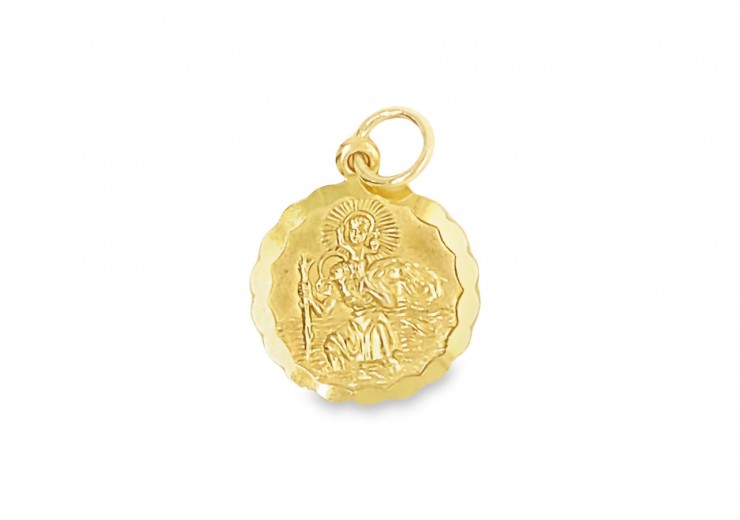 Pre-owned 9ct Yellow Gold St Christopher Pendant