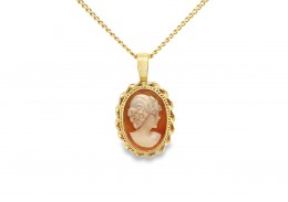 Pre-owned 9ct Yellow Gold Cameo Necklace