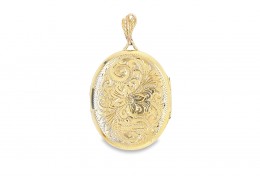 Pre-owned 9ct Yellow Gold Patterned Locket Pendant
