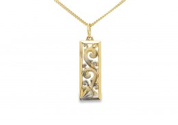 Pre-owned 9ct Yellow Gold Swirl Necklace