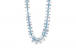 Silver Aquamarine Beaded Necklace Silver Aquamarine Beaded Necklace