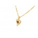 Pre-owned 9ct Yellow Garnet & Diamond Heart Necklace