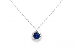9ct White Gold Sapphire & Diamond Necklace 9ct White Gold Sapphire & Diamond Necklace