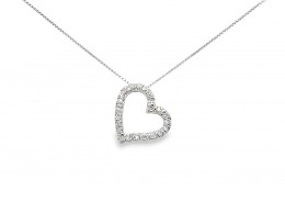 Pre-owned 9ct White Gold Heart Necklace Pre-owned 9ct White Gold Heart Necklace