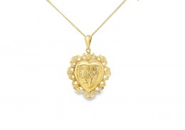 Pre-owned 9ct Yellow Gold Heart Locket Necklace