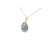 Pre-owned 9ct Yellow Gold Blue Topaz Necklace