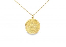 Pre-owned 9ct Yellow Gold St Christopher Necklace