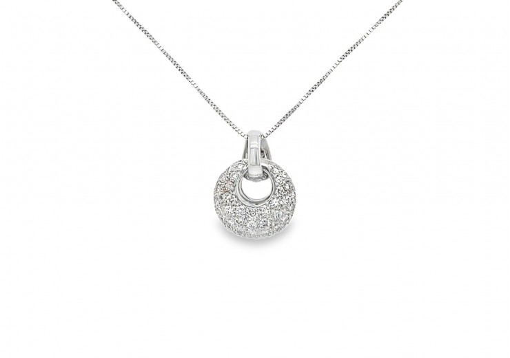 Pre-owned 18ct White Gold Diamond Necklace