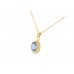 Pre-owned 9ct Yellow Gold Synthetic Blue Spinel Necklace