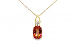Pre-owned 9ct Yellow Gold Mystic Topaz Necklace