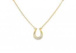 Pre-owned 9ct Yellow Gold Diamond Horseshoe Necklace