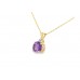 Pre-owned 14ct Yellow Gold Amethyst & Diamond Necklace