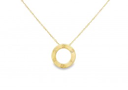 Pre-owned 18ct Yellow Gold Circle Necklace