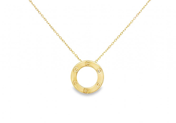 Pre-owned 18ct Yellow Gold Circle Necklace