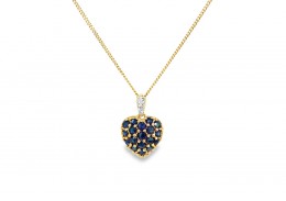 Pre-owned 9ct Gold Sapphire Heart Necklace Pre-owned 9ct Gold Sapphire Heart Necklace