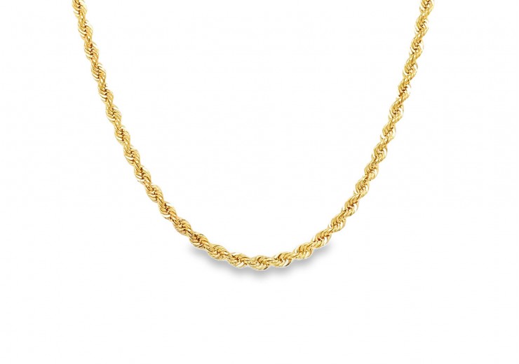 Pre-owned 9ct Yellow Gold Rope Chain
