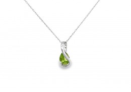 Pre-owned 9ct White Gold Peridot Necklace