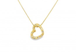 Pre-owned 9ct Yellow Gold Diamond Heart Necklace Pre-owned 9ct Yellow Gold Diamond Heart Necklace