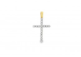 Pre-owned 9ct Yellow Gold Cubic Zirconia Cross Pre-owned 9ct Yellow Gold Cubic Zirconia Cross