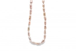 Pre-owned Silver 40" Rice Pearl Necklace Pre-owned Silver 40" Rice Pearl Necklace