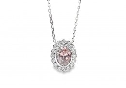 Platinum Pink Lab Diamond Necklace Platinum Pink Lab Diamond Necklace