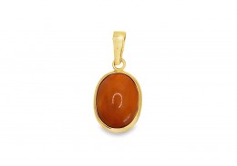 Pre-owned 18ct Yellow Gold Oval Coral Pendant