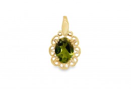 Pre-owned 9ct Yellow Gold Peridot Fancy Pendant