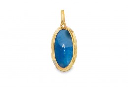 Pre-owned 9ct Yellow Gold Oval Turqoise Pendant Pre-owned 9ct Yellow Gold Oval Turqoise Pendant