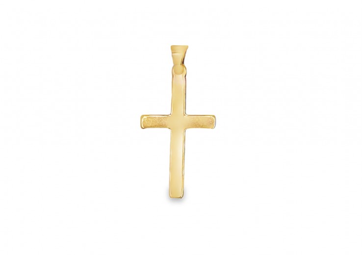 Pre-owned 9ct Yellow Gold Plain Cross Pendant