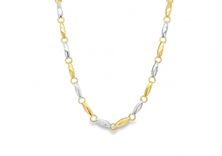 Pre-owned 9ct Yellow & White Gold Necklace Pre-owned 9ct Yellow & White Gold Necklace