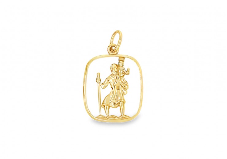 Pre-owned 9ct Yellow Gold St Christopher Pendant
