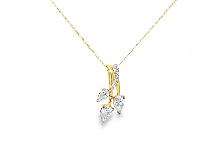 9ct Gold Fancy Lab Diamond Necklace