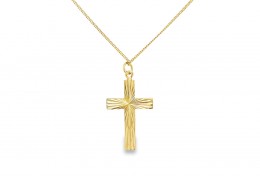 Pre-owned 9ct Gold Cross & Chain Pre-owned 9ct Gold Cross & Chain