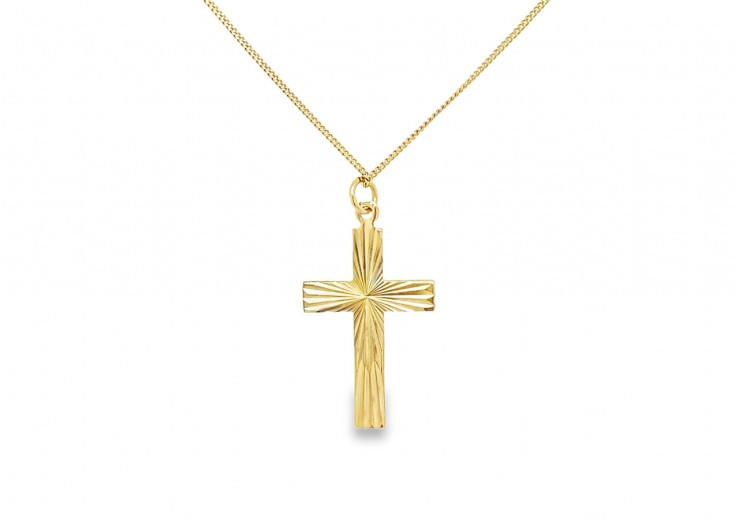 Pre-owned 9ct Gold Cross & Chain