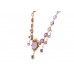 Pre-owned Vintage 14ct Rose Gold Amethyst & Pearl Necklace