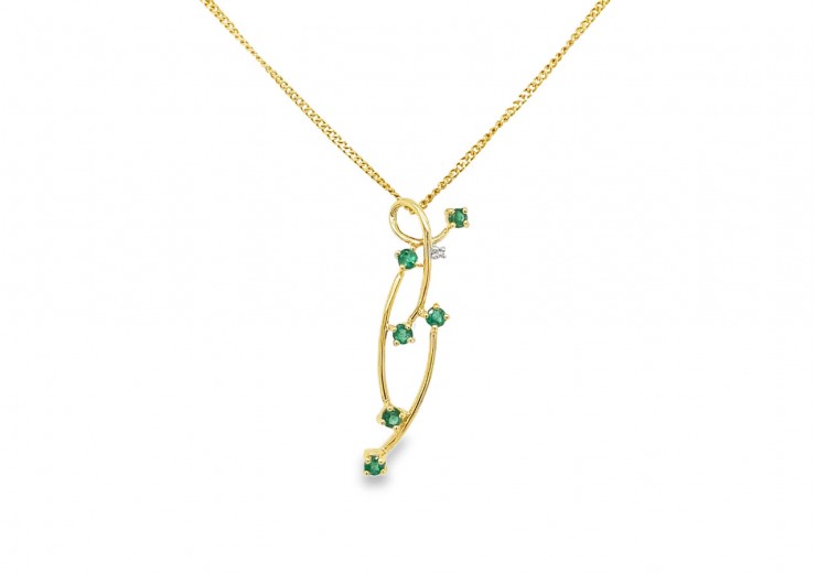 Pre-owned 9ct Gold Emerald Necklace