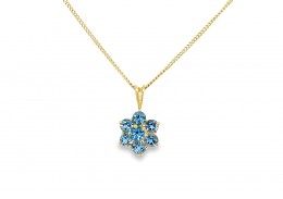 Pre-owned 9ct Gold Blue Topaz Necklace