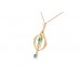 Pre-owned Vintage 9ct Rose Gold Pearl & Turquoise Necklace