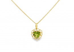 Pre-owned 9ct Gold Peridot Necklace