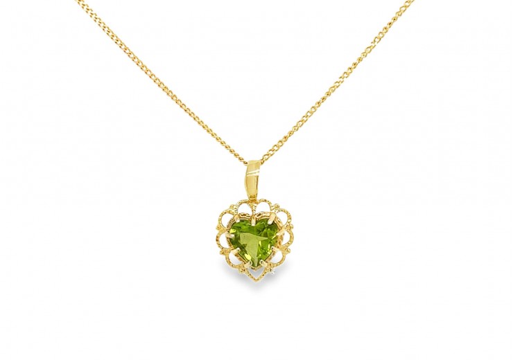 Pre-owned 9ct Gold Peridot Necklace