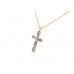 Pre-owned 9ct Gold Tanzanite Cross Necklace