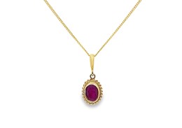 Pre-owned 9ct Yellow Gold Ruby Necklace Pre-owned 9ct Yellow Gold Ruby Necklace