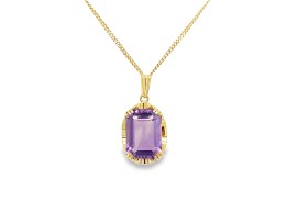 Pre-owned 9ct Yellow Gold & Amethyst Necklace Pre-owned 9ct Yellow Gold & Amethyst Necklace