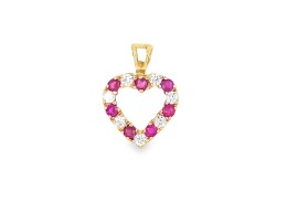 Pre-owned 9ct Yellow Gold Ruby & Cubic Zirconia Pendant Pre-owned 9ct Yellow Gold Ruby & Cubic Zirconia Pendant