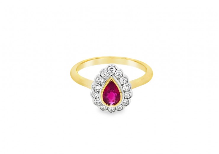 18ct Gold Ruby & Diamond Ring