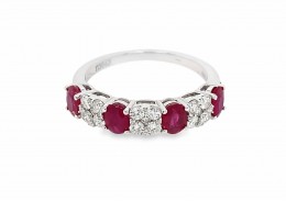 18ct White Gold Ruby & Diamond Eternity Ring