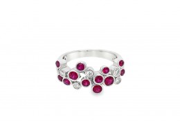 18ct White Gold Ruby & Diamond Ring