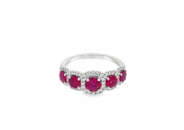 18ct White Gold Ruby & Diamond Ring